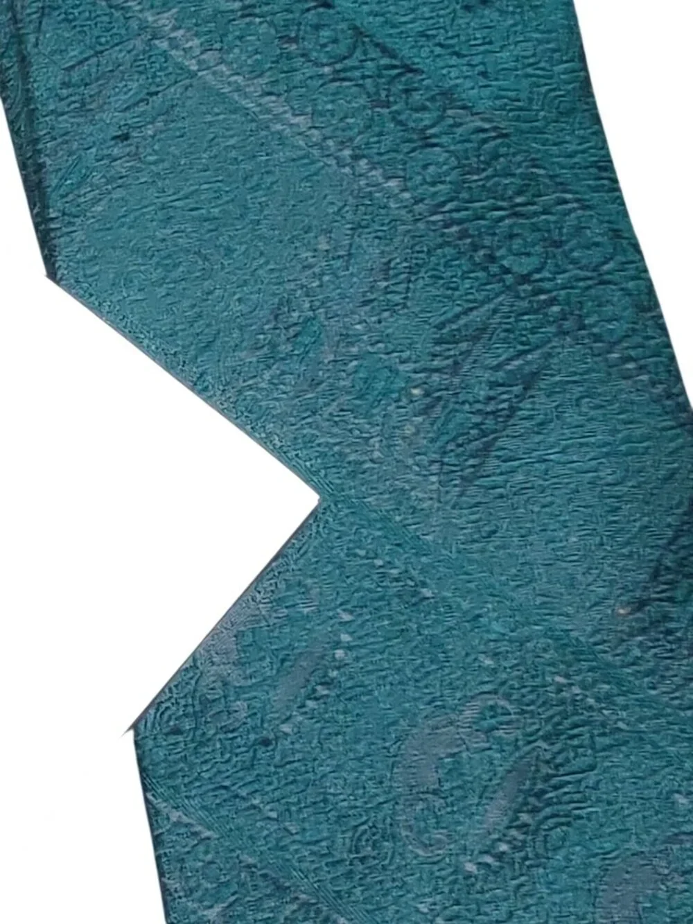 Blocks by Damon Necktie Deep Green Black Ornamental Woven Vintage Union Made USA